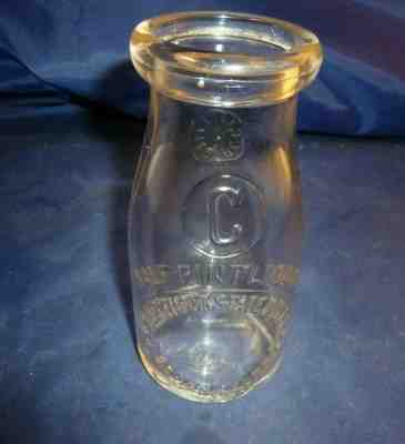 Antique Milk Bottle Half Pint Connecticut State College Storrs Connecticut