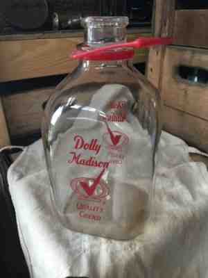 Vintage Gallon Milk Bottle Dolly Madison Dairies Wisconsin La Crosse Eau Claire