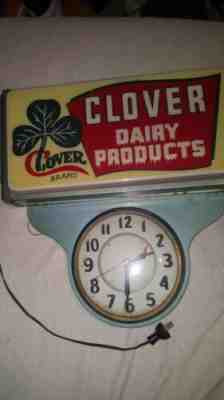 Vintage Advertising  Clover Brand Dairy Products Clock Milk