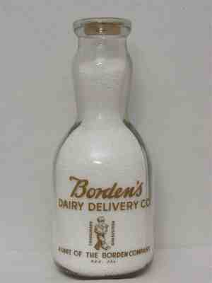 RPQCT Milk Bottle Bordens Borden's Dairy Delivery Co CALIFORNIA CA ELSIE THE COW