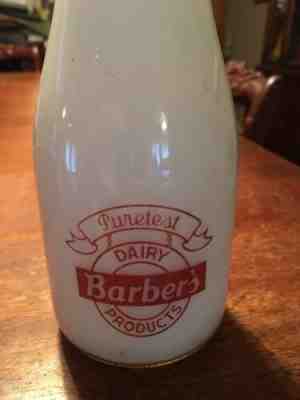 Barber's Dairy Pint Milk Bottle Birmingham Alabama,Tupelo Mississippi