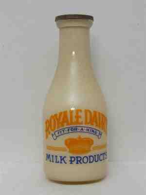 TRPQ Milk Bottle Royale Dairy Chambersburg PA STORE DISPLAY BOTTLE FIT FOR KING