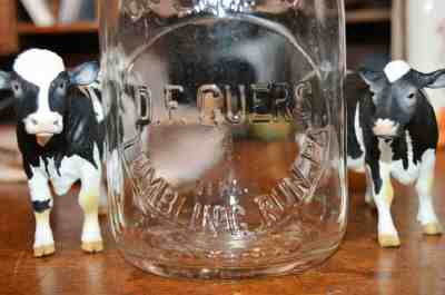 TREQ MILK BOTTLE w CAP D.F. GUERS DAIRY TUMBLING RUN PA SCHUYLKILL CO