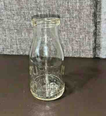 Vintage Half Pint Size Puritan Dairy Milk Bottle - Perth Amboy, NJ