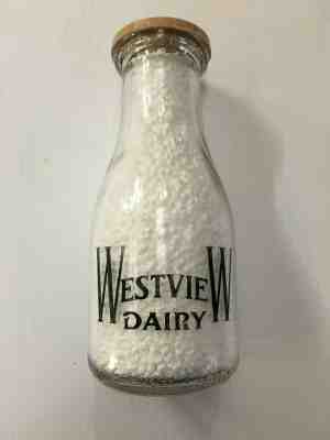 Westview Dairy Pint Milk Bottle Salisbury, NC Rowan County Black ACL 