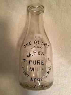 AM Perry Port Norris Court Old Imposed Milk Bottle