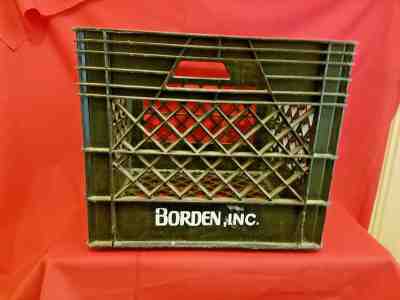 Vintage Borden Inc. Milk Crate Plastic "Standard Black" 13" X 13"