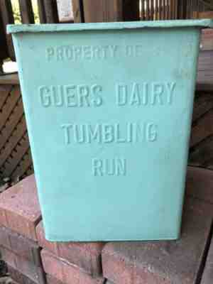 Vintage Galvanized Guers Dairy Tumbling Run Porch Milk Box Schuylkill PA