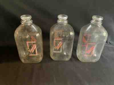 Vintage Knudsen Bros Dairy North Haven CT Half Gal Milk Bottle 1960's Lot Of 3