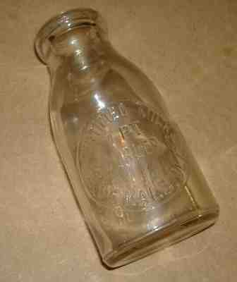 Vintage Embossed H.B. Gurler DeKalb Illinois IL Pint Milk Bottle