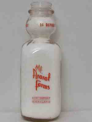 TSPQCT Milk Bottle Mt Ararat Farms Dairy Port Deposit MD CECIL COUNTY GUERNSEY