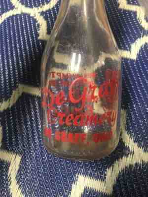 DeGraff Creamery Ohio Antique Glass Milk Bottle De Graff near Bellefontaine