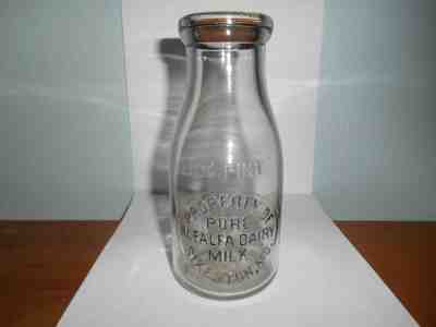 RARE PINT SLUG PLATE ALFALFA DAIRY SIKESTON MO MISSOURI MILK BOTTLE