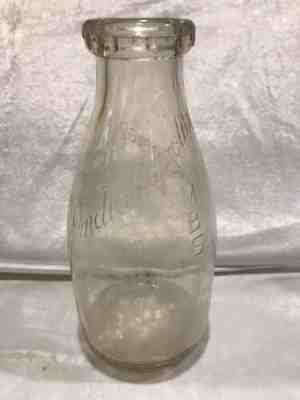 Vintage Quart Mbs Milk Bottle Service Indianapolis Indiana M. B. S. 1942