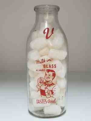 Vermilion Creamery Dairy Milk Bottle Quart Abbeville Louisiana Vintage Old Boy