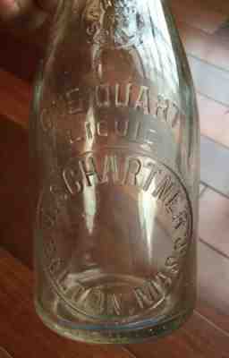 J. SHARTNER quart milk bottle BOLTON, Mass (MA) / Massachusetts