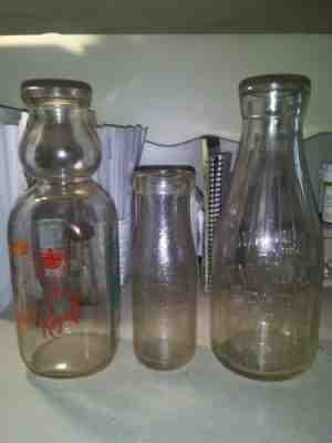 3 for 1 $ Lewistown, Pa. Milk Bottles 