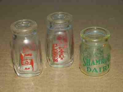 Individual Creamer LOT - Valley Bell Blossom Shamrock Dairy - Milk Bottle WV