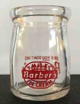 Barber's Milk & Ice Cream Creamer Bottle Barber's Dairy Birmingham Alabama