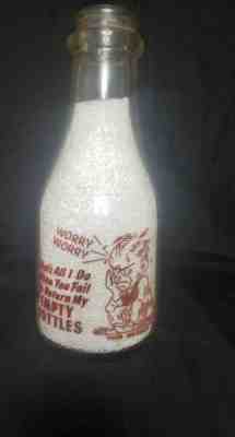 VINTAGE QUART SIZE MILK BOTTLE-VALLEY BELL DAIRY CHARLESTON WV