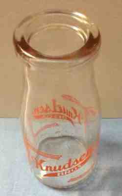 Vintage Used Knudsen Bros Half Pint Bottle Nice Vibrant Color #33