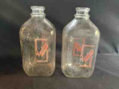 Vintage Knudsen Bros Dairy North Haven CT Half Gal Milk Bottle 1960's Lot Of 2