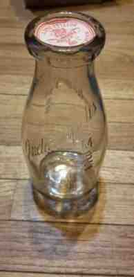 MBS Indianapolis Indiana Embossed One Quart Dairy Milk Bottle