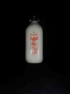 Vintage Driftwood Dairy El Monte CA California Clear Milk Bottle Quart 