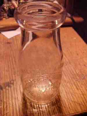  old Milk Bottle - Half Pint - henker guernsey dairy embossed lacrosse wis