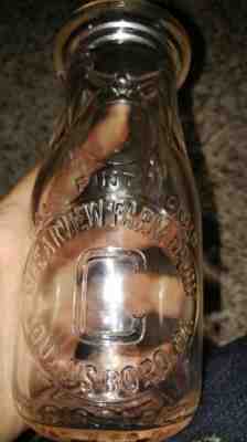 Vintage Gouldsboro PA Milk Bottle 1951 Half Pint Clearview farm dairy