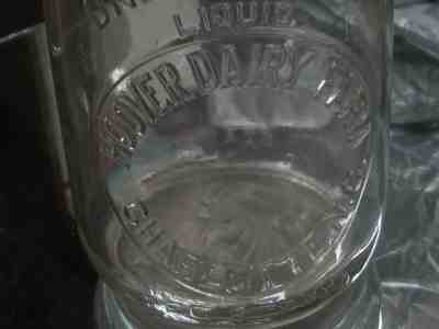 Hoover Dairy Farm Vintage One Quart Milk Bottle Charlotte , N.C. 