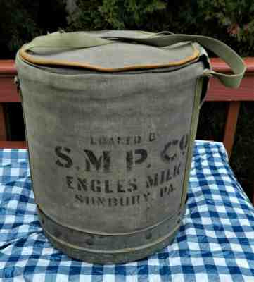 VERY RARE Engle's Sunbury Milk Products Co.canvas cooler Sunbury, PA - ICE CREAM