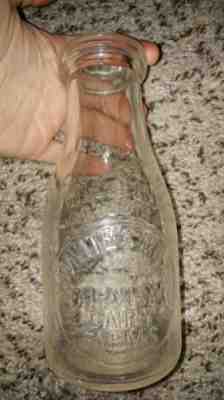 Vintage White's Milk Bottle Pint Fairview dairy farms PA 