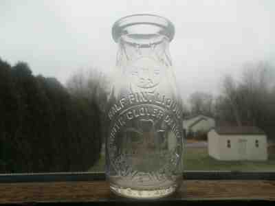 RARE & DESIRABLE! WHITE CLOVER DAIRY; S.K. WENGERT; LEBANON, PA .5PT MILK BOTTLE