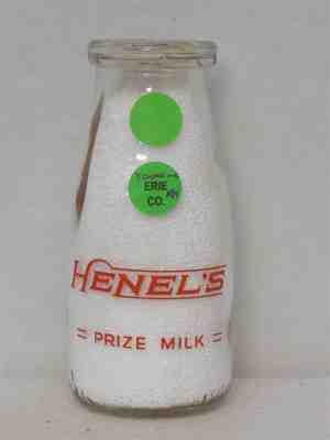 TRPHP Milk Bottle Henel Henel's Dairy Farm Buffalo NY KENMORE NY AREA MICROSCOPE