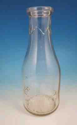 2 WVA Milk Bottles - Royale Dairy Quart Bottle Harper's Central Half Pint