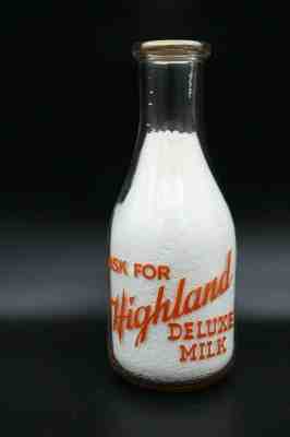 Vintage Highland Dairy Athol, Mass. Quart Milk Bottle  