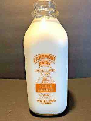 Lakemont Dairy Winter Park Florida Square Quart Milk Bottle 