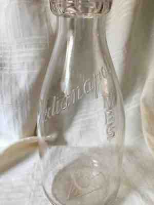 Vintage Quart Mbs Milk Bottle Service Indianapolis Indiana M. B. S. 1942