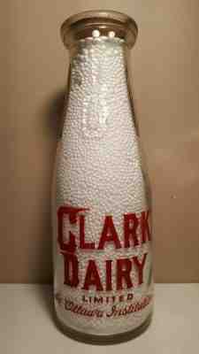 Vintage  old milk bottle Clark Dairy Ottawa Ontario   