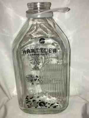   HARTZLER Family Dairy glass 1/2 GALLON MILK BOTTLE farmhouse decor