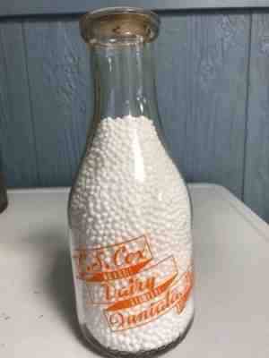 C S Cox Dairy Milk Bottle Juniata Altoona Pa. Quart