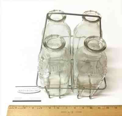 Riverdale Creamery Co. San Francisco California. Set of 4 Bottles & Holder 