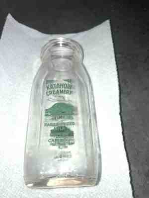 Vintage Katahdin Creamery Half Pint Bottle Patten And Caribou Maine