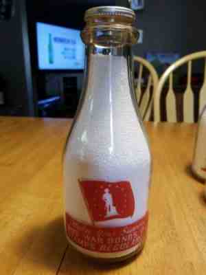 War Bond QUART SIZE MILK BOTTLE-VALLEY BELL DAIRY CHARLESTON WV West Virginia