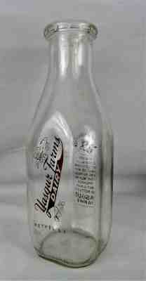 1966 Yasgur Quart Dairy Milk Bottle  Woodstock Festival Bethel NY 