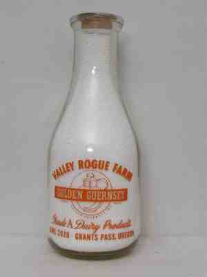 RPQ Milk Bottle Valley Rogue Farm Dairy Grants Pass OR JOSEPHINE COUNTY Guernsey