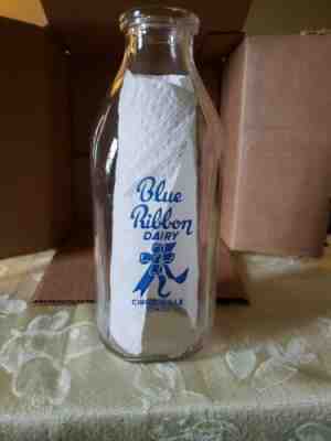 Blue Ribbon Dairy Quart Bottle Circleville Ohio