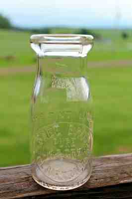 Vintage HALF PINT Dairy Milk Bottle, SNEE BROS., Clairton, PA PITTSBURGH