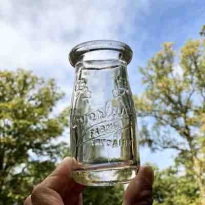 1/4 Pt Gill Milk Bottle Cloverland Farms Dairy Baltimore MD Maryland Permit 2